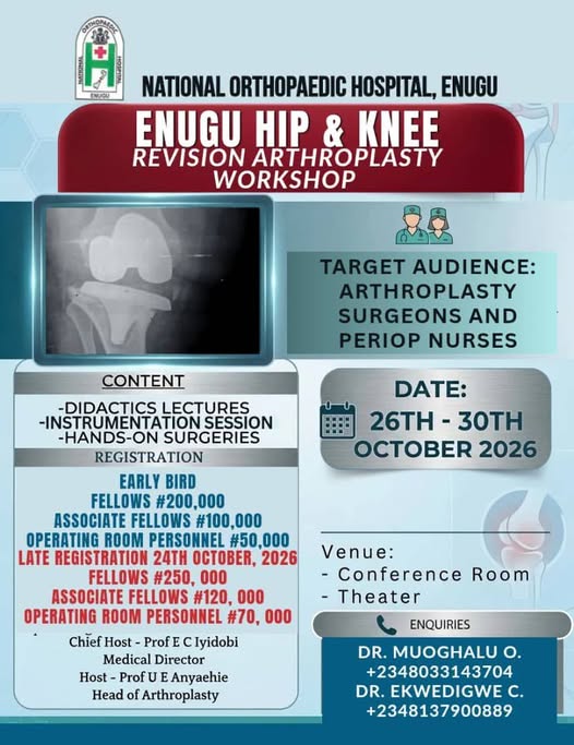ENUGU HIP AND KNEE REVISION ARTHROPLASTY WORKSHOP